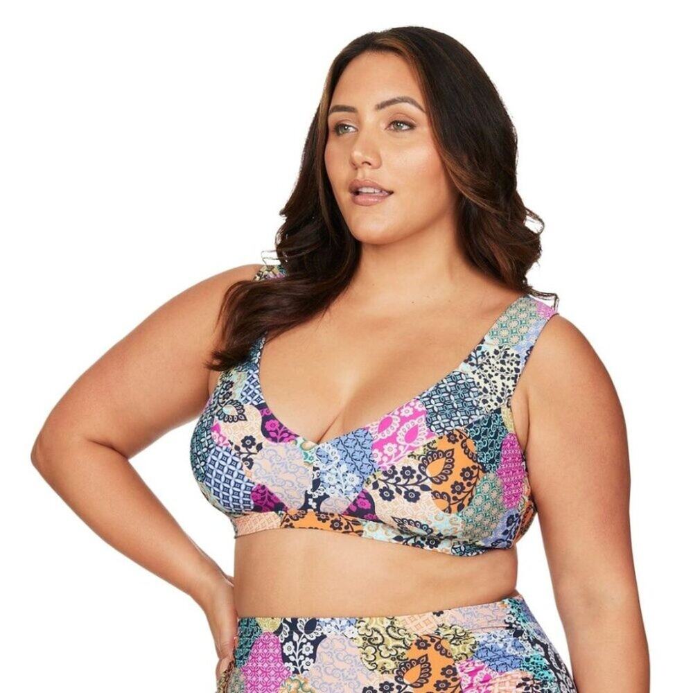 Artesands Salmagundi Magritte Bikini Top SIZE 10 Multi Print